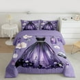 thumbnail image 2 of Manfei Dreamy Princess Dress Bedding Comforter Set for Girls, Flower Floral Twin Comforter Sets, Modern Fashion Reversible Bedding Set, Breathable Home Decor, 2pcs, 2 of 8