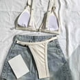 thumbnail image 7 of Hduncf Thong Bikini Sets for Women 2 Piece Bikinis Swimsuit With Bra Pads Adjustable Triangle Bathing Suit Beige S, 7 of 7