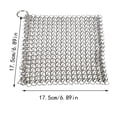 thumbnail image 3 of Limpiador de sartenes de acero inoxidable, estropajo de malla metálica con anilla para colgar sartenes, 3 of 4