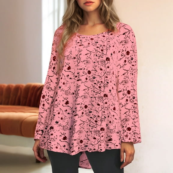 SHITINN New Fashionable Long Sleeve Printed Women's Tops Short Sleeve Blouses for Women Womens Tee Fashion Clothing