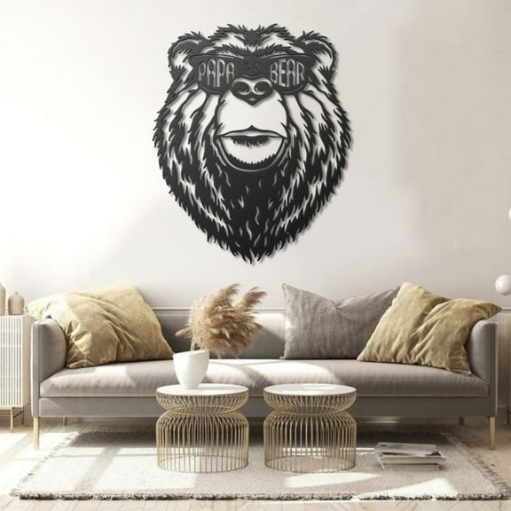 Black Bear Metal Wall Art Decor