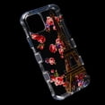 thumbnail image 4 of Apple iPhone 11 PRO Phone Case Tuff Hybrid Shockproof Three Layers Rubber Bumper Heavy Duty Cover [Impact Resistant] TPU Silicone Protective Eiffel Tower Flower Cover for Apple iPhone 11 Pro (5.8"), 4 of 7