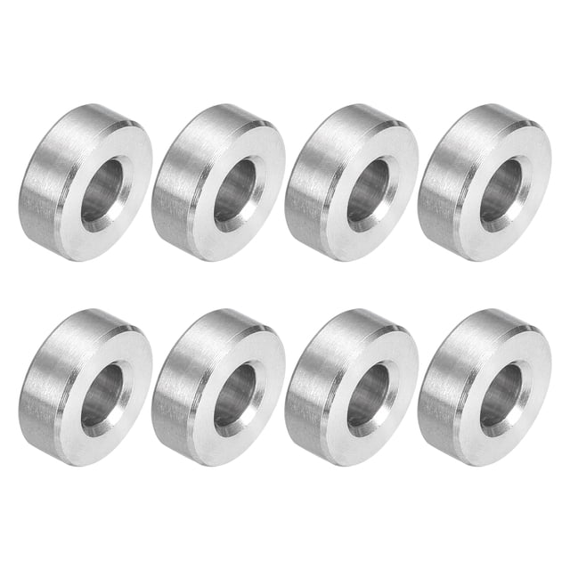 8 Pcs Entretoises en Acier Inoxydable 304 9/16 Pouces OD x 1/4 Pouces ID x 3/16 Pouces Longueur(14x6x5mm) Vis Support de Bague Finition Simple Non Filetée Entretoises Rondes en Métal pour Vis M3 Boulons et Tringles, Argent