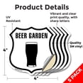 thumbnail image 2 of Beer Garden (5 Pack) 4 inch X 4 inch Shield Shaped Heavy Duty 3.2 mil Vinyl Decals Weather Resistant Made in the USA, 2 of 5