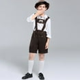 thumbnail image 6 of Kiijoy Big Boys Oktoberfest Long Sleeve Shirt Suspender Shorts with Hat 3Pcs Set, 6 of 8