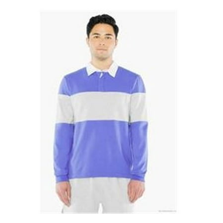 American Apparel Unisex Thick Knit Rugby Team Shirt S Blue Bell/ Heather Grey