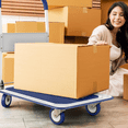 thumbnail image 3 of Heavy Duty Foldable Push Cart Dolly | 330 lbs. Capacity | Upgraded Collapsible Hand Truck Folding Platform with Swivel Wheels | Flat Bed Moving Wagon | Space Saving Push Handle (Blue), 3 of 6