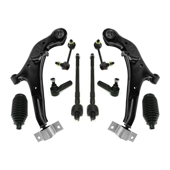 Lower Control Arm with Ball Joints Sway Bar Links Tie Rod Ends Bellow Boots Suspension 10 Pc Kit Fits select: 2000-2002 NISSAN MAXIMA, 2000-2001 INFINITI I30