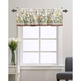 thumbnail image 3 of Watercolor Botanical Tie Up Valance for Kitchen,Green Leaves Rod Pocket Short Curtains Adjustable Window Valances,Plants Branch White Back Tie-up Valance Curtain for Bedroom,Bathroom 54x18in, 3 of 6