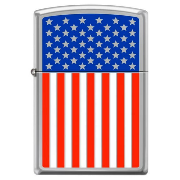 Zippo Lighter American Flag Patriotic Color Image High Polished Chrome