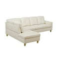 thumbnail image 2 of Hommoo Modern L-Shaped Couch Sofa Set, Faux Leather Living Room Furniture Sets, 4-Seat Sectional Sofa for Small Space,White(No Ottoman), 2 of 8