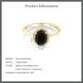 thumbnail image 7 of Gem Stone King 10K Yellow Gold Black Onyx and White Diamond Ring | 1.25 Cttw | Oval 8X6MM | Gemstone Birthstone | Wedding Engagement Anniversary Promise Gold Ring for Women, 7 of 7