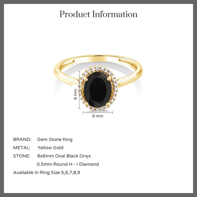 Gem Stone King 10K Yellow Gold Gemstone Birthstone And Lab Grown Diamond Halo Engagement Ring Oval 7x5mm Wedding Anniversary Promise Gold Ring For Women 14286473