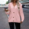 thumbnail image 5 of Lindreshi Cardigan Sweaters for Women Fashion Women Winter Solid Color Button Casual Long Sleeve Long Sweater Coat Cardigan Blouse Tops, 5 of 8