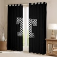 thumbnail image 2 of Feelyou Boys Initial Letter T Blackout Curtains Set of 2 (52x84 Each), Black Monogrammed A to Z Window Curtains, Cartoon Theme Curtains and Drapes, Blackout Curtains Bedroom Decor, 2 of 6