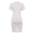 thumbnail image 5 of SAWOBUUN Womens Mini Dress Solid Short Sleeve Wrap Ruched Bodycon Mini Dress Crew Neck Slim Fit Casual Dress, 5 of 9