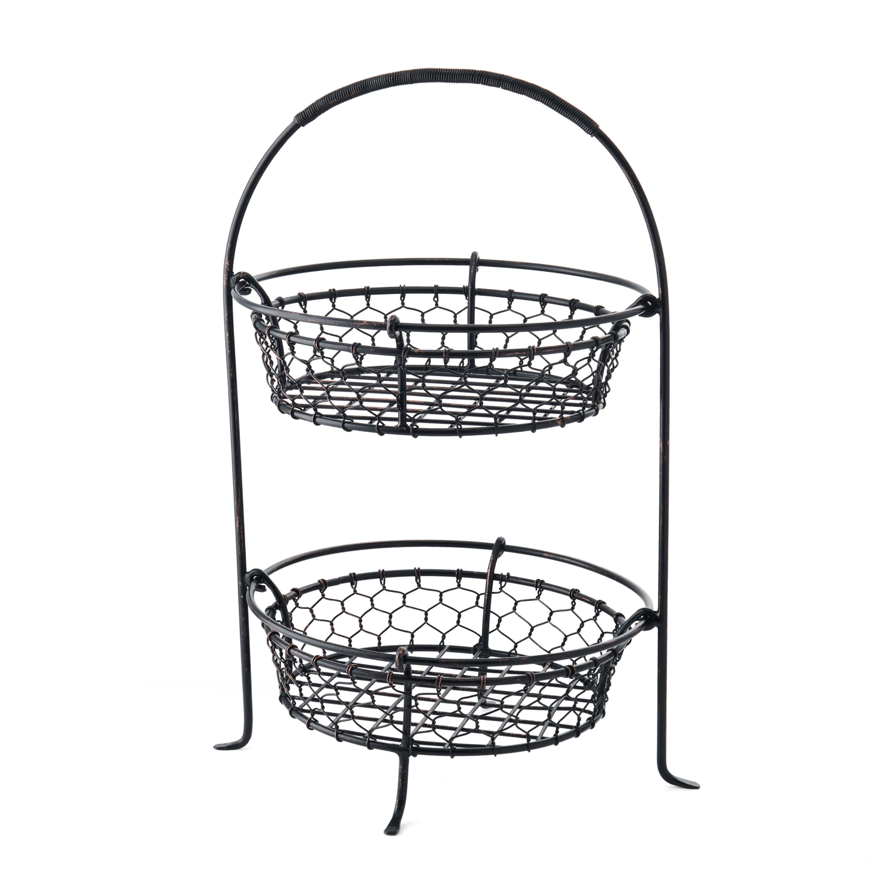 Gourmet Basics by Mikasa Fruit Storage Basket, 17inch, Black