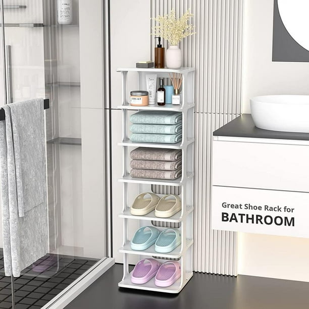 Mighty Rock 8-Tier Flexible Shoe Rack, Stackable Plastic Closet