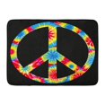 thumbnail image 1 of JSDART Colorful Dye Tie Dyed Peace Symbol Purple Sign Tye Hippy Rainbow Doormat Floor Rug Bath Mat 23.6x15.7 inch, 1 of 1