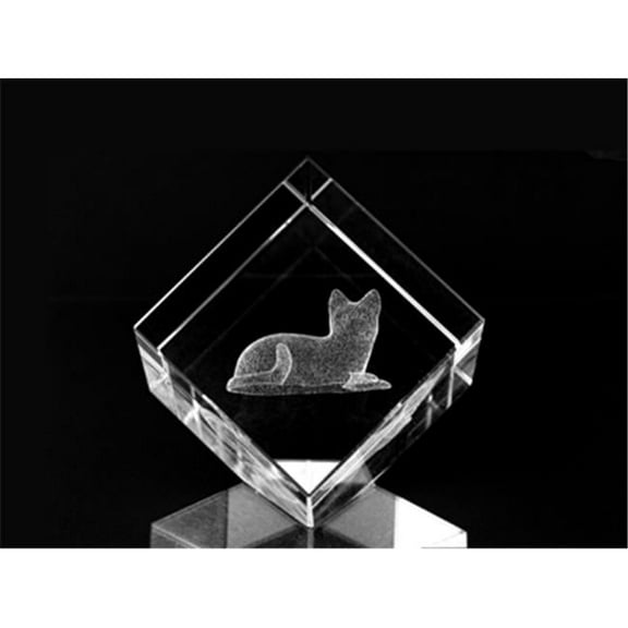 Asfour Crystal 1160-50-05 2 L x 2 H x 2 W in. Crystal Laser-Engraved Cat Animals and Nature Laser-Cut