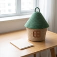 thumbnail image 3 of House Shaped Cotton Rope Storage Basket with Lid,Brown, 3 of 5