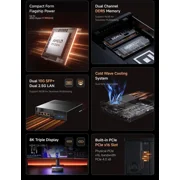 MINISFORUM MS-A2 Mini Workstation AMD Ryzen 9 9955HX(16C/32T, up to 5.4GHz) 32GB RAM 1TB SSD Mini PC, HDMI/2xUSB-C Triple Display Mini PC, 2x2.5G LAN Port|10G SFP+ Port, Support M.2 2280/22110/U.2 SS
