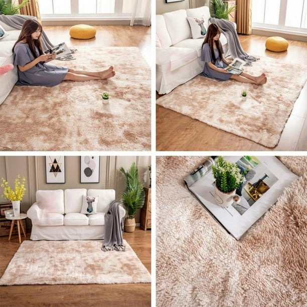 Luxury Fluffy Hairy High Pile Furry Area Rugs Shag Throw Faux Fur Rug