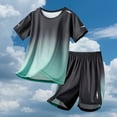 thumbnail image 4 of Boys Clothing Sets Printed Tops & Sweatpants Outfits Sportwear Sweatsuits Tracksuits 5-16 Year Green 8-9 Years, 4 of 5