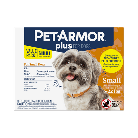 PetArmor Plus Flea & Tick Prevention for Small Dogs 5-22 lbs  6-Month Supply