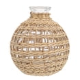 thumbnail image 1 of 1Pc Hand-woven Glass Aroma Bottle Natural Home Vase Adornment Light Brown, 1 of 8