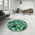 thumbnail image 4 of Ahgly Company Machine Washable Indoor Square Transitional Emerald Green Area Rugs, 6' Square, 4 of 7