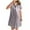 Silver, variant on Sakmal Midi Shirt Dresses for Women Leisure Comfy Blue Dress Solid Collared Short Sleeve Dresses
