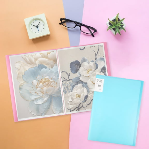 Grusce 2pcs A3 Diamond Art Storage Book with 30 Pages Waterproof Presentation Portfolio Folder for Diamond Art Painting Presentation and Organization