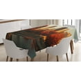 thumbnail image 1 of Ambesonne City Tablecloth Rectangular Table Cover, Old Port Montreal Morning, 60"x84", Red Orange Brown, 1 of 3
