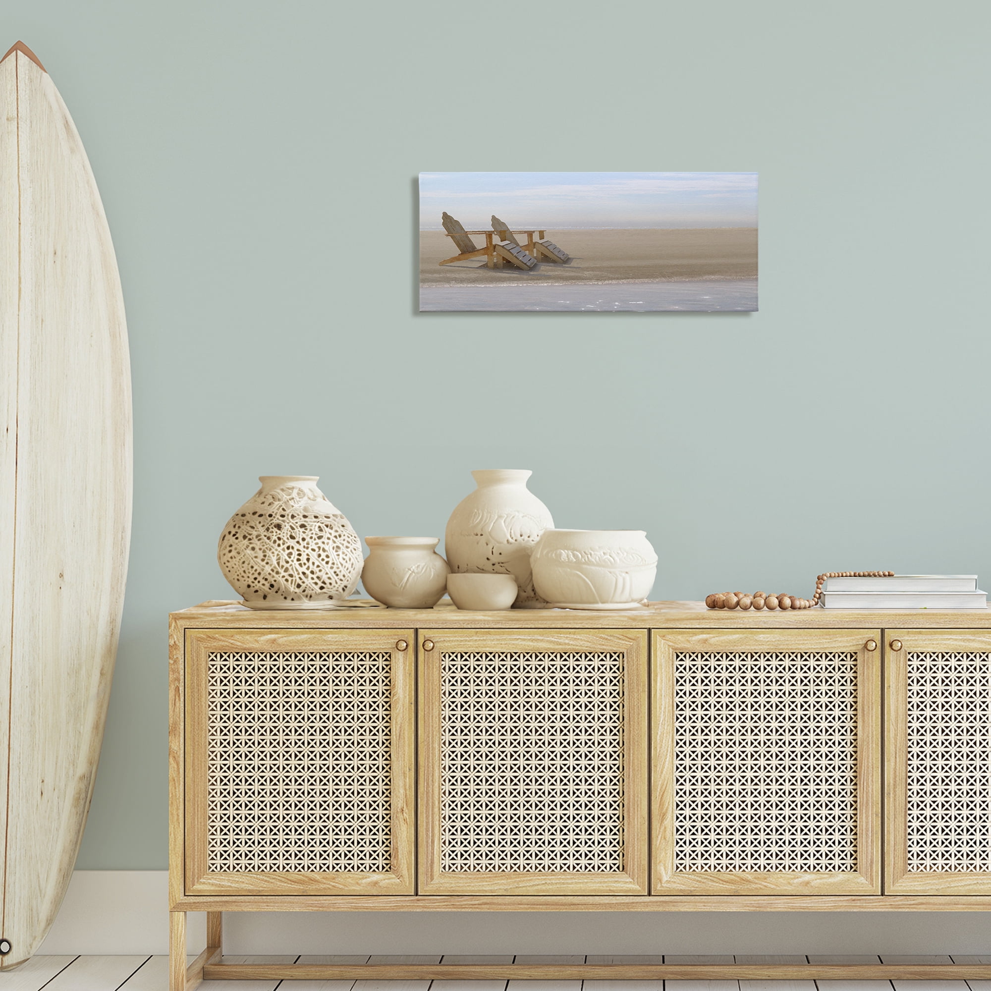Stupell Industries Endless Beach Scene Landscape Photography Gallery Wrapped Canvas Art Print Wall Art, 30 x 13