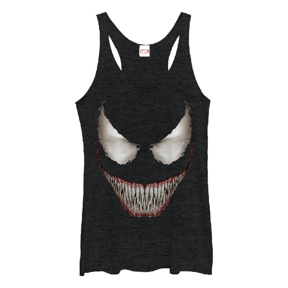 Women's Marvel Venom Grin Racerback Tank Top Black Heather X Small