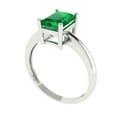 thumbnail image 2 of Solitaire Engagement Ring for Women - 1.75ct Simulated Emerald in 14K White Gold Promise Ring, 2 of 6