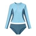 thumbnail image 4 of Girls Rash Guard Two-Piece Swimwear Sun Protection Long Sleeve Quick Drying Summer Swimsuit 11-12 Years, 4 of 5
