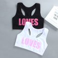 thumbnail image 1 of Girl Racerback Cotton Sport Training Bra Letter Print Solid Color Wide Strap Underwear Bralette Seamless Layered Crop TopWhite11 He Qiyong unisex, 1 of 1