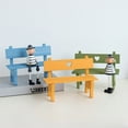 thumbnail image 5 of Monyance maniature garden bench Green Wooden Garden Bench Mini Landscape Ornament Home Decor(6.5X4.92X3.15Inches), 5 of 10