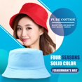 thumbnail image 4 of All Seasons Bucket Hat Exquisite Fishermen Caps Stylish Headwear Fashion Accessory with Solid Color for Outing Travel Wearing Yellow, 4 of 8