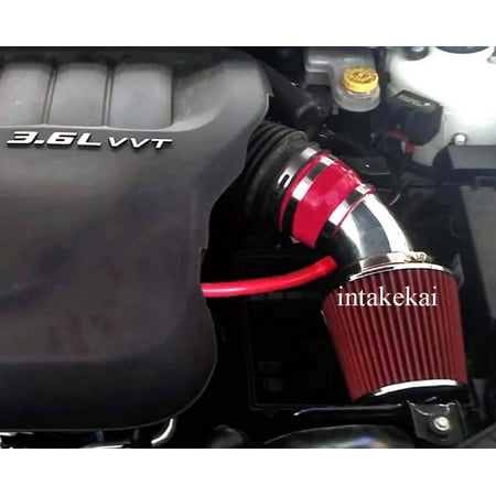 Aluminum Chrysler Intake System 2011- 2012 2013 2014 2015 DODGE JOURNEY 3.6 & 2011 2012 2013 2014 DODGE AVENGER CHRYSLER 200 3.6L V6 ENGINE AIR INTAKE KIT SYSTEMS (RED) ()