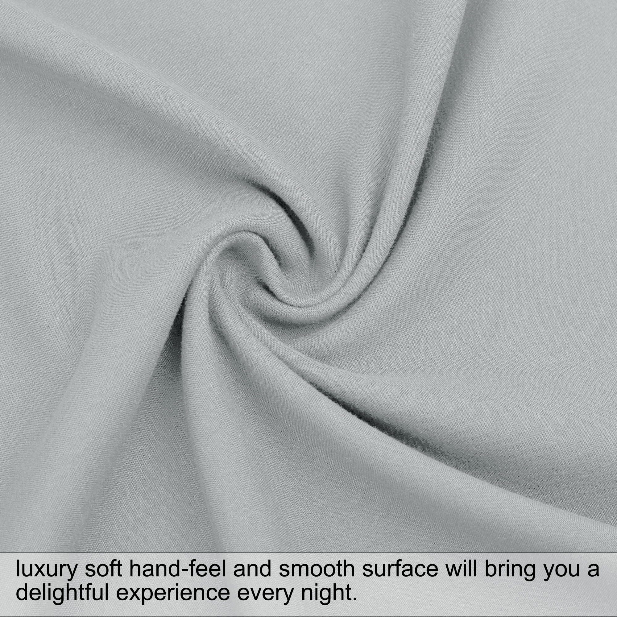 Unique Bargains Brushed Zipper Closure Body Microfiber Pillowcases Light Gray 20"x48"