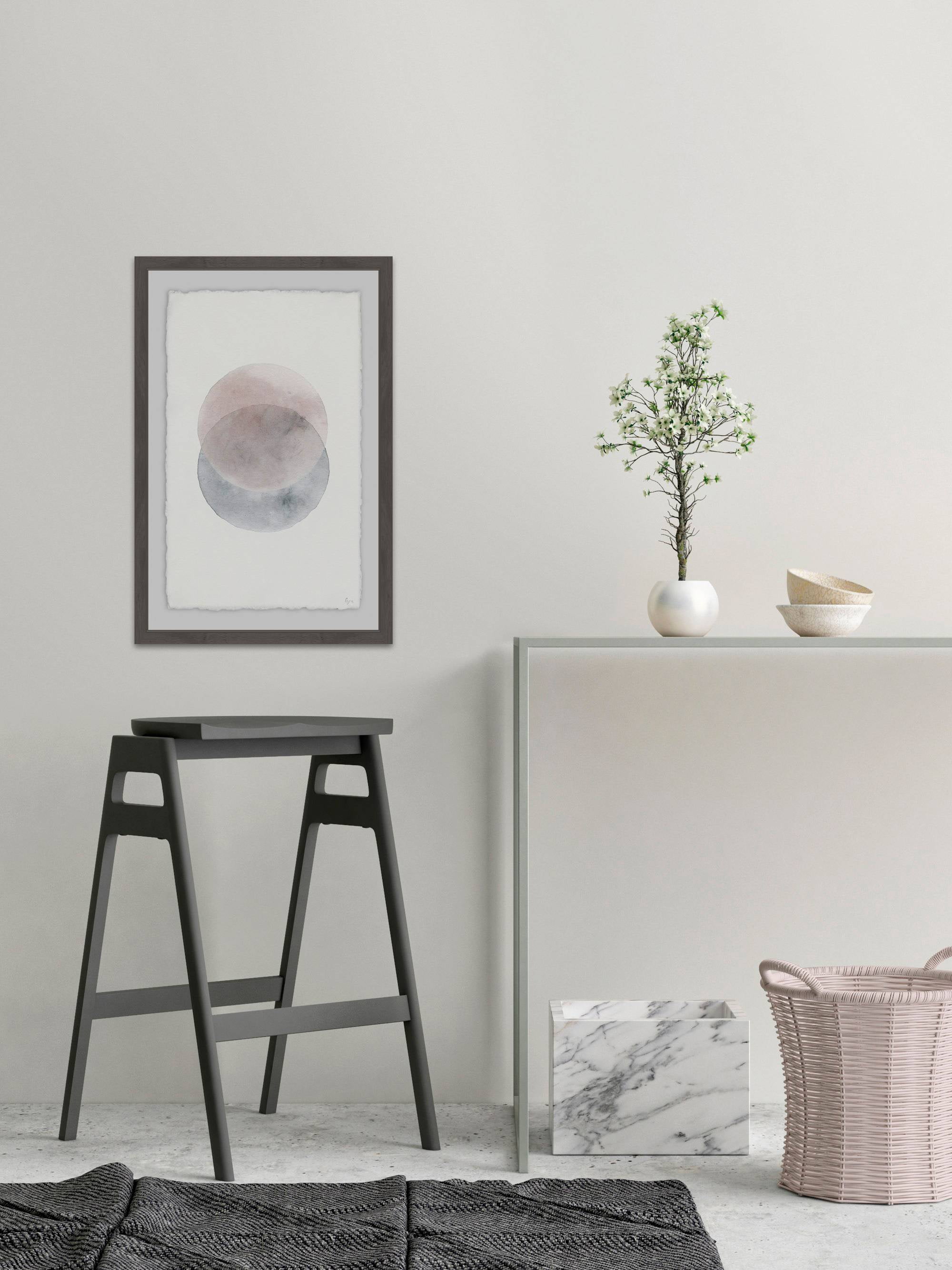 Dual Blotch Framed Painting Print