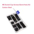 thumbnail image 4 of cSeao M6 x 35 mm/45 mm/55 mm/65 mm/75 mm Kit de reemplazo de tornillos para cuna para cama de bebé, juego de 25 tornillos de casquillo negros, kit surtido de tuercas cilíndricas para sillas, cuna, mue, 4 of 5