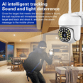 thumbnail image 4 of Cámara de seguridad con 2 focos, visión nocturna a color, cámara de vigilancia con cable, cámaras inteligentes con conexión WiFi para el hogar., 4 of 5