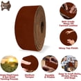 thumbnail image 3 of European Leather Work 5-6 oz. 2-2.4mm Oil-Tanned Waxy Leather Belts Size: 1.5"x72" 3.8x183 cm  Medium Brown Color  Natural Grass Fed Full Grain Cowhide Straps, Strips, Knife Sheaths, Boots, 3 of 8