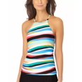 thumbnail image 1 of Anne Cole Womens Striped High Neck Swim Top Separates White S, 1 of 2