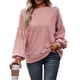 thumbnail image 1 of Sudadera informal holgada con diseño de patchwork para mujer, otoño/invierno, rosa, XL, moderna, con mangas abullonadas, 1 of 6