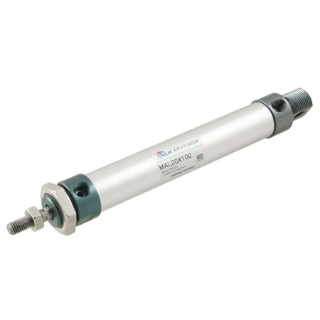 Unique Bargains Unique Bargains 20mm Bore 100mm Stroke 8mm Dia Rod Pneumatic Air Cylinder 145PSI